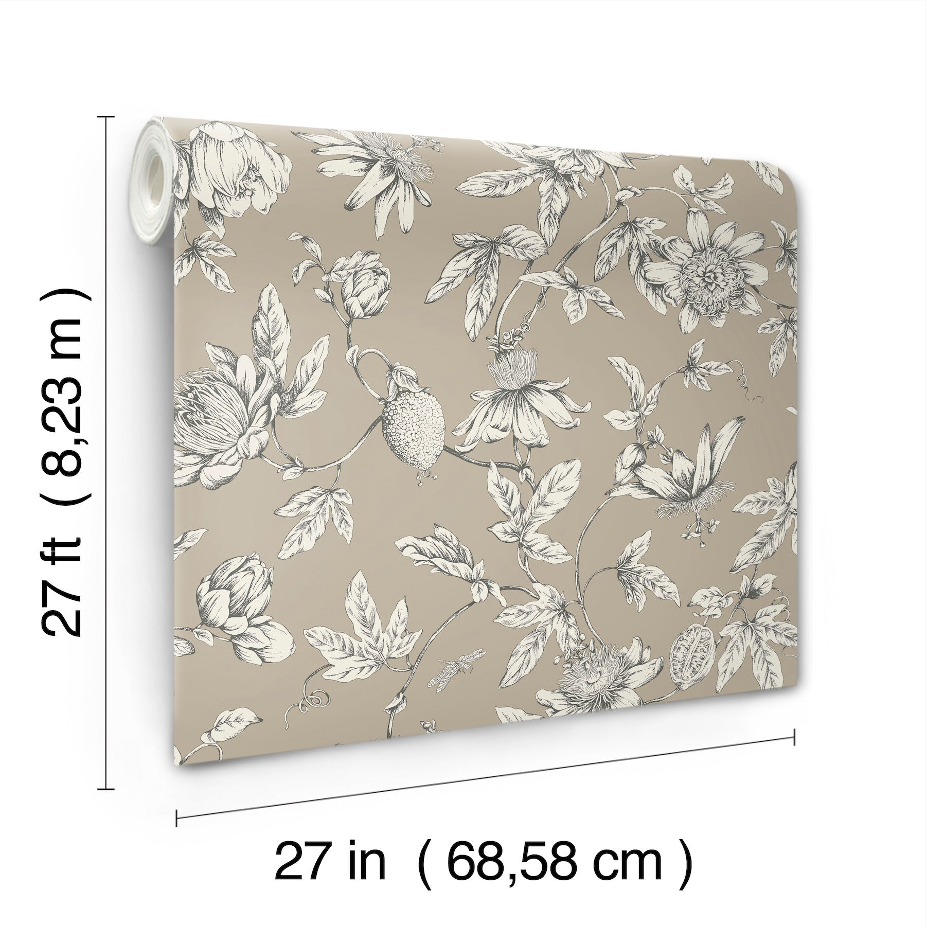 Passion Flower Toile Wallpaper Wallpaper York Wallcoverings   