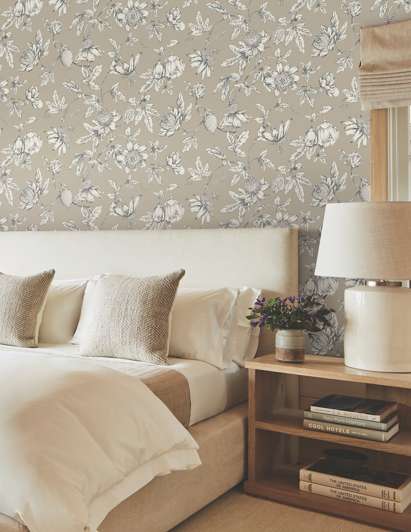 Passion Flower Toile Wallpaper Wallpaper York Wallcoverings   