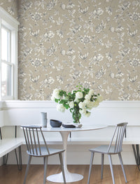 Passion Flower Toile Wallpaper Wallpaper York Wallcoverings   