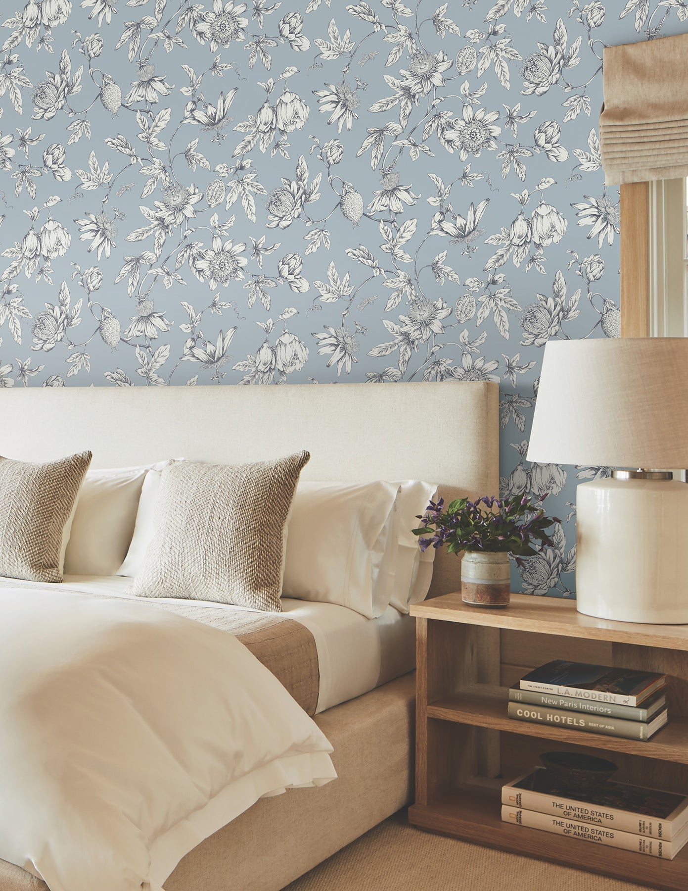 Passion Flower Toile Wallpaper Wallpaper York Wallcoverings   