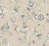 Passion Flower Toile Wallpaper Wallpaper York Wallcoverings Double Roll Beige 