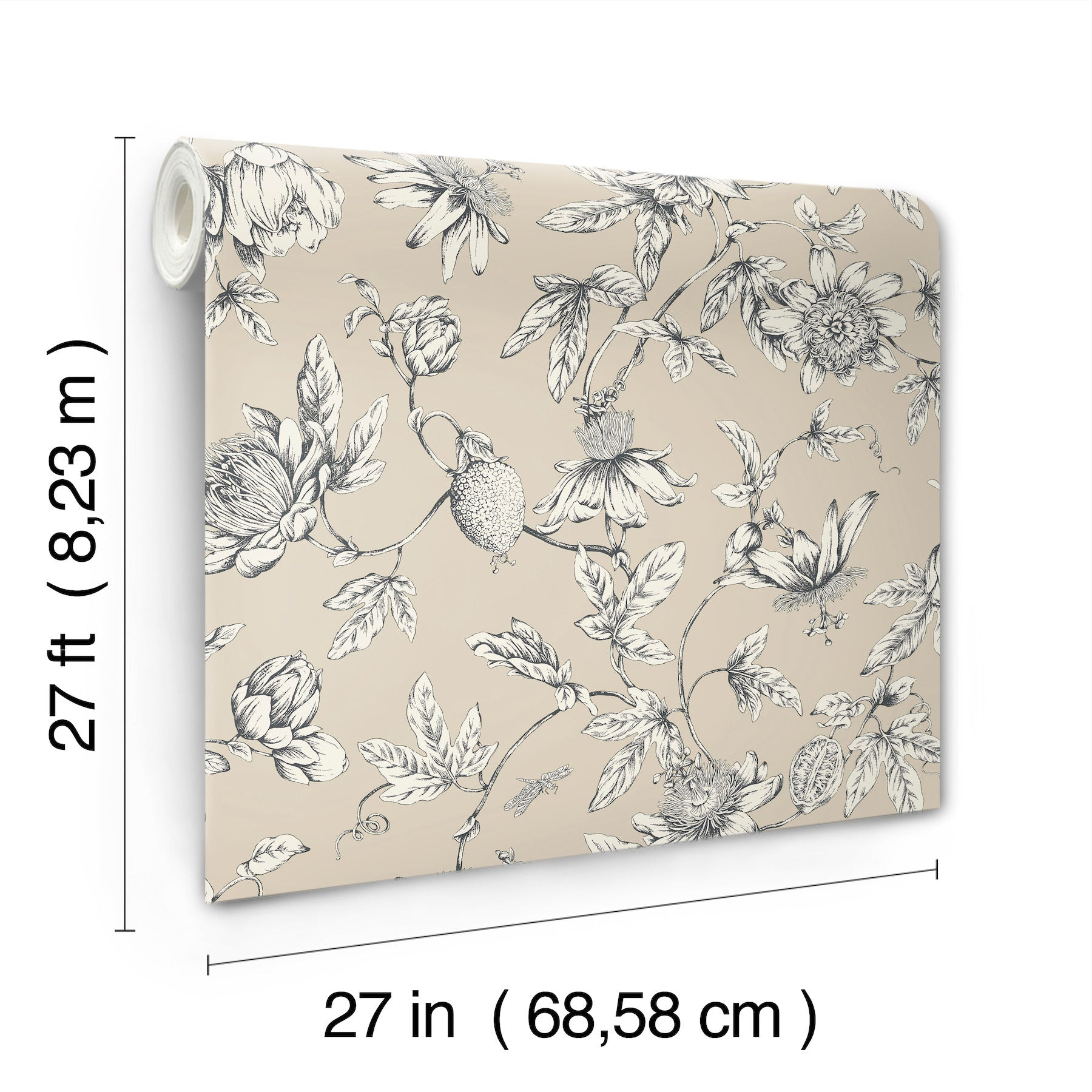 Passion Flower Toile Wallpaper Wallpaper York Wallcoverings   