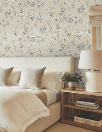 Passion Flower Toile Wallpaper Wallpaper York Wallcoverings   