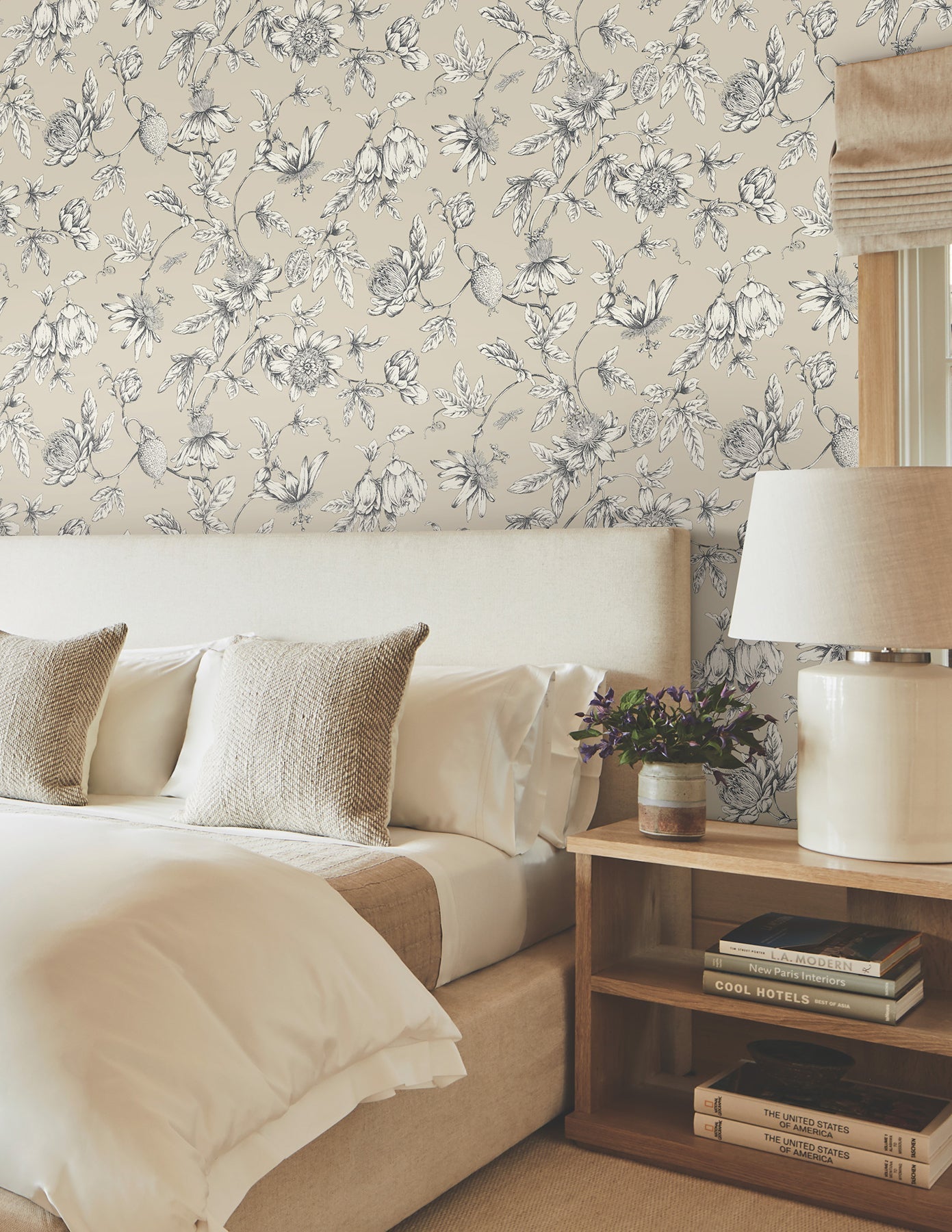 Passion Flower Toile Wallpaper Wallpaper York Wallcoverings   