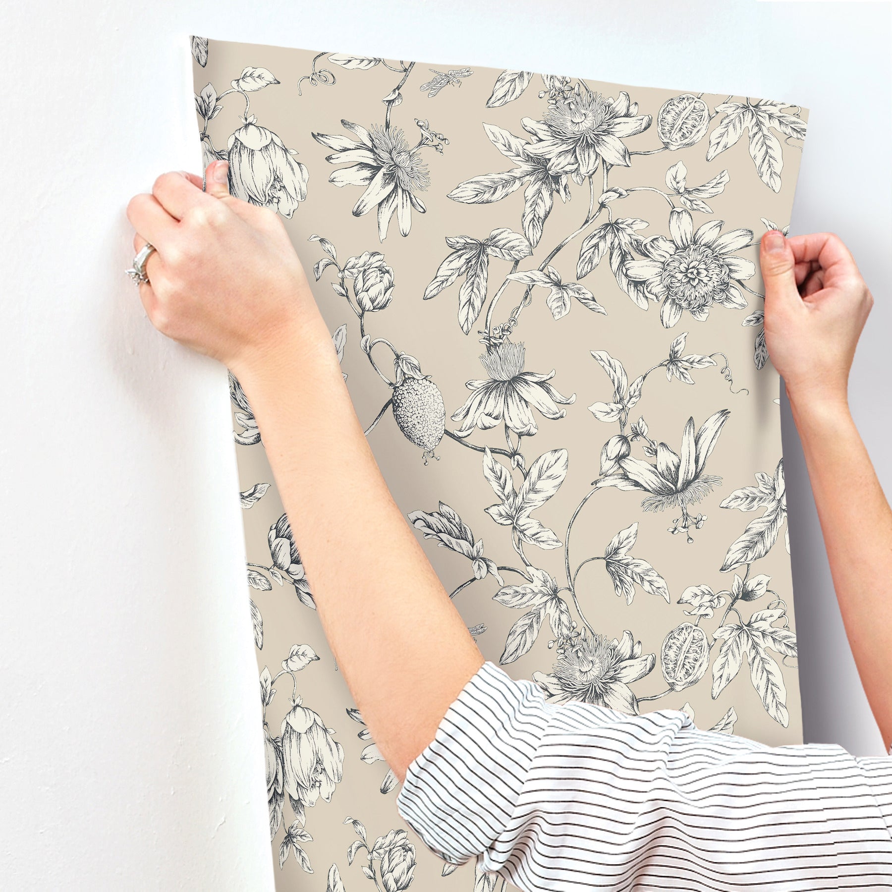 Passion Flower Toile Wallpaper Wallpaper York Wallcoverings   