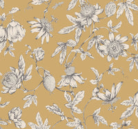 Passion Flower Toile Wallpaper Wallpaper York Wallcoverings Double Roll Harvest 