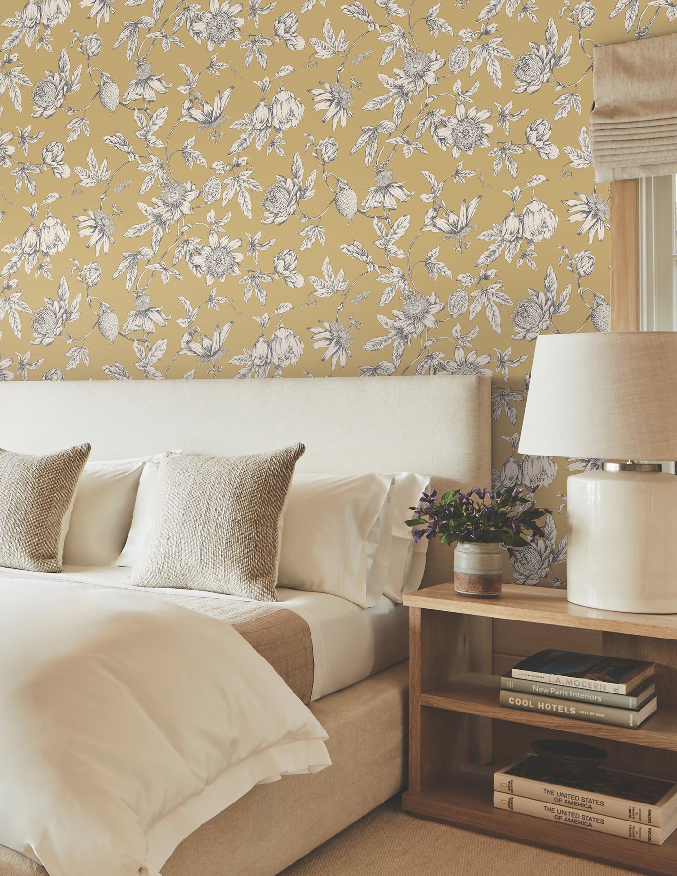 Passion Flower Toile Wallpaper Wallpaper York Wallcoverings   
