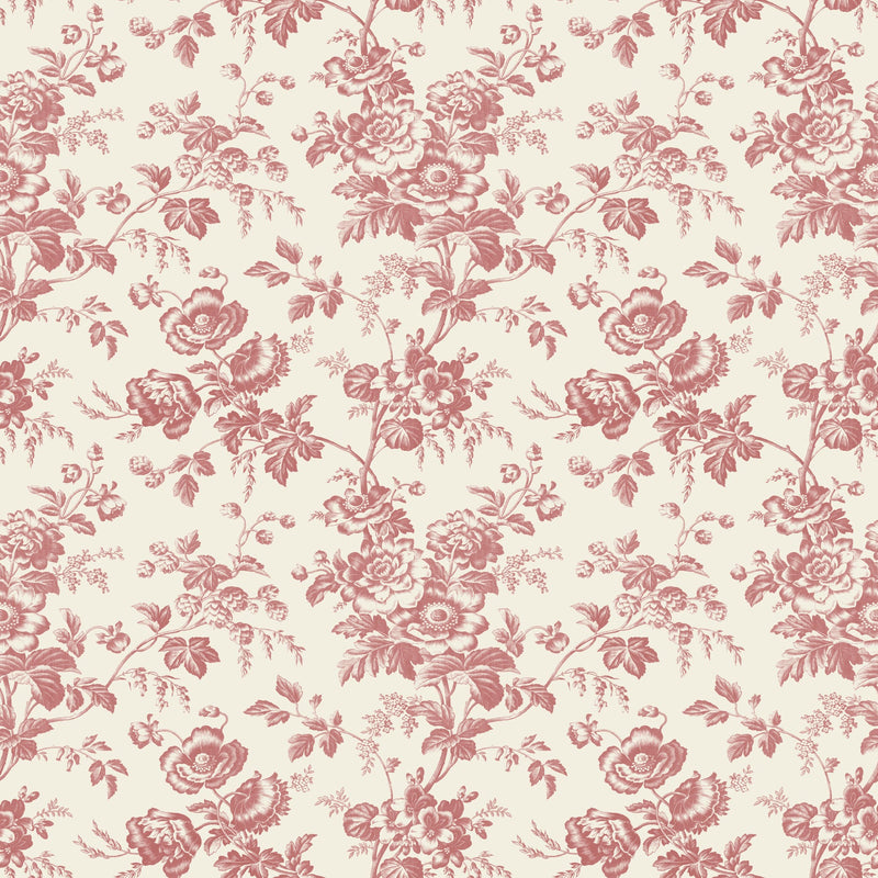 Anemone Toile Wallpaper Wallpaper York Wallcoverings Double Roll French Red 