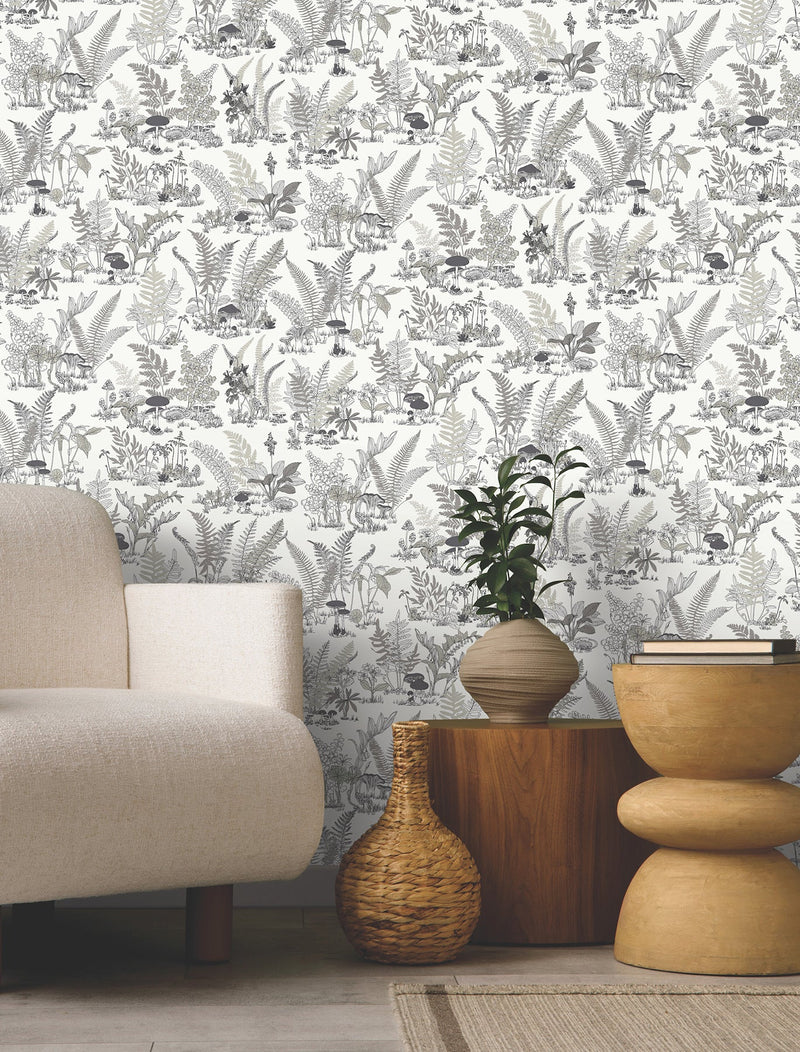 Mushroom Garden Toile Wallpaper Wallpaper York Wallcoverings   