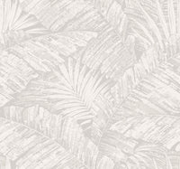 Palm Cove Toile Wallpaper Wallpaper York Wallcoverings Double Roll White/Grey 