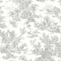 Campagne Toile Wallpaper Wallpaper York Wallcoverings Double Roll Grey 
