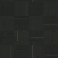 Geo Block Weave Wallpaper Wallpaper York Wallcoverings Double Roll Black 