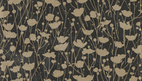 Shimmering Poppies Wallpaper Wallpaper Ronald Redding Yard Black & Gold