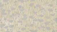 Shimmering Poppies Wallpaper Wallpaper Ronald Redding Yard Cream & Silver