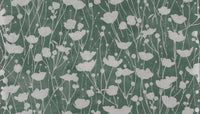 Shimmering Poppies Wallpaper Wallpaper Ronald Redding Yard Green & Silver
