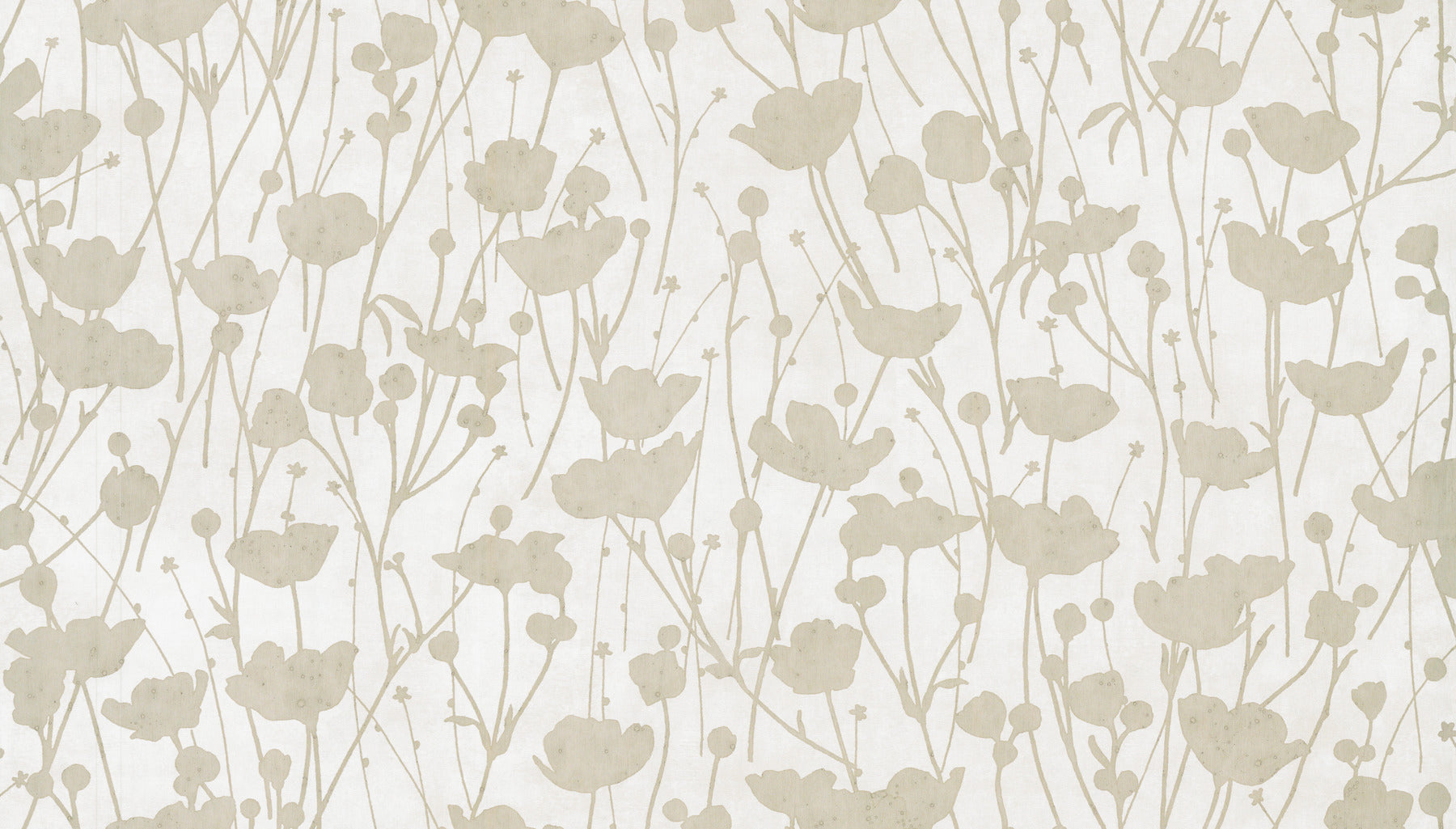 Shimmering Poppies Wallpaper Wallpaper Ronald Redding Yard White & Gold