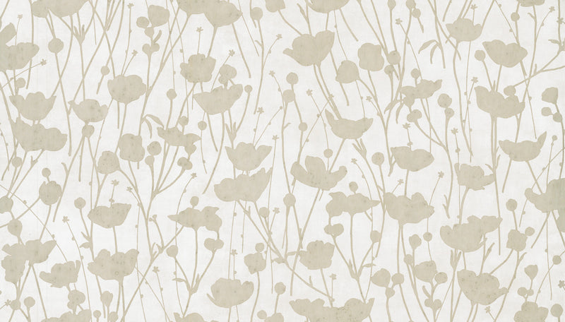 Shimmering Poppies Wallpaper Wallpaper Ronald Redding Yard White & Gold