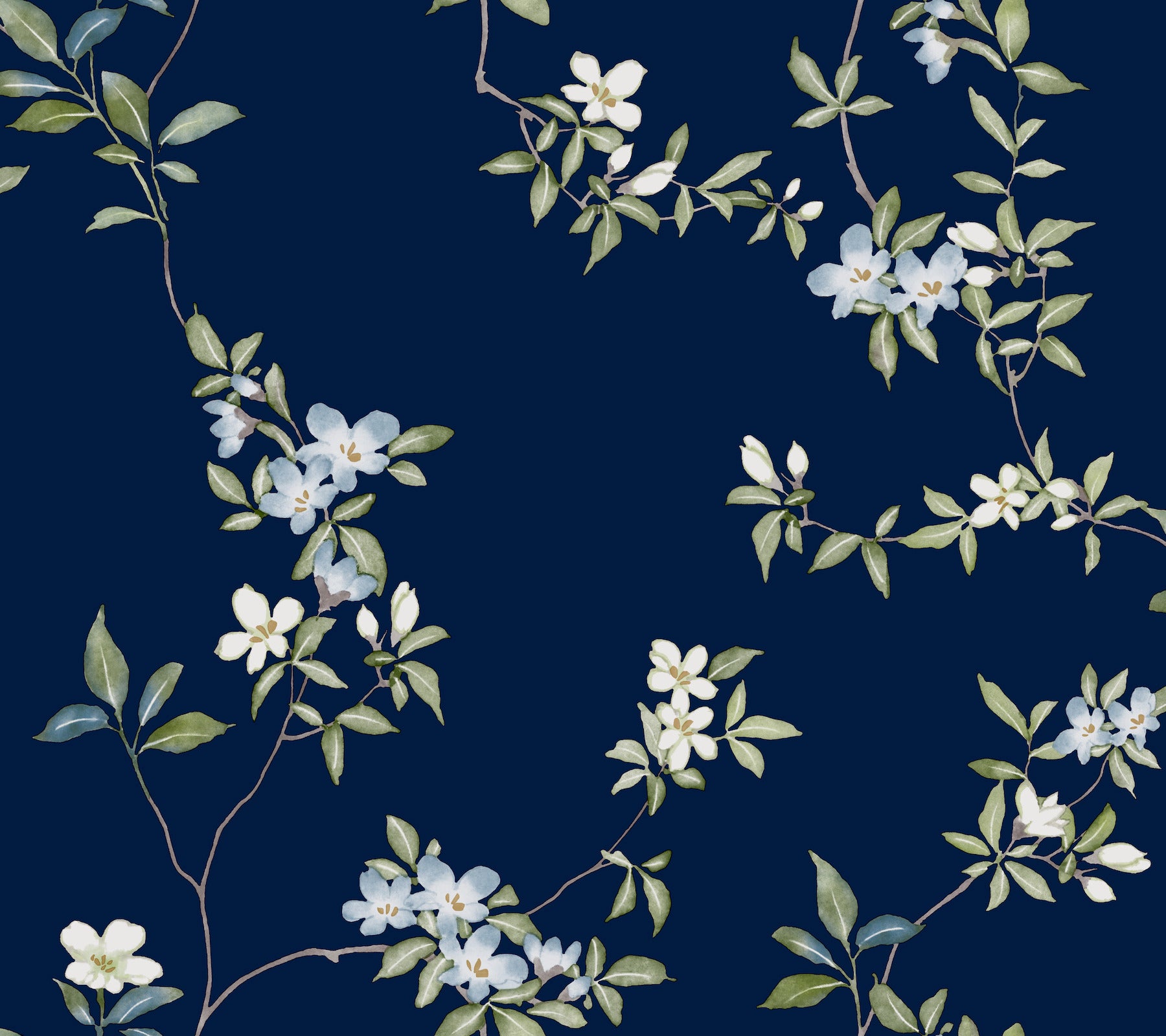 April Blossom Wallpaper Wallpaper Ronald Redding Roll Navy