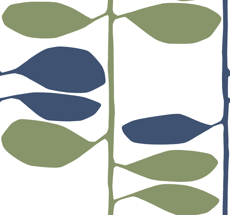 Sculpted Vines Wallpaper Wallpaper York Wallcoverings Roll Alpine & Ultramarine