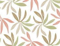 Little Garden Wallpaper Wallpaper York Wallcoverings Roll Leaf & Coral