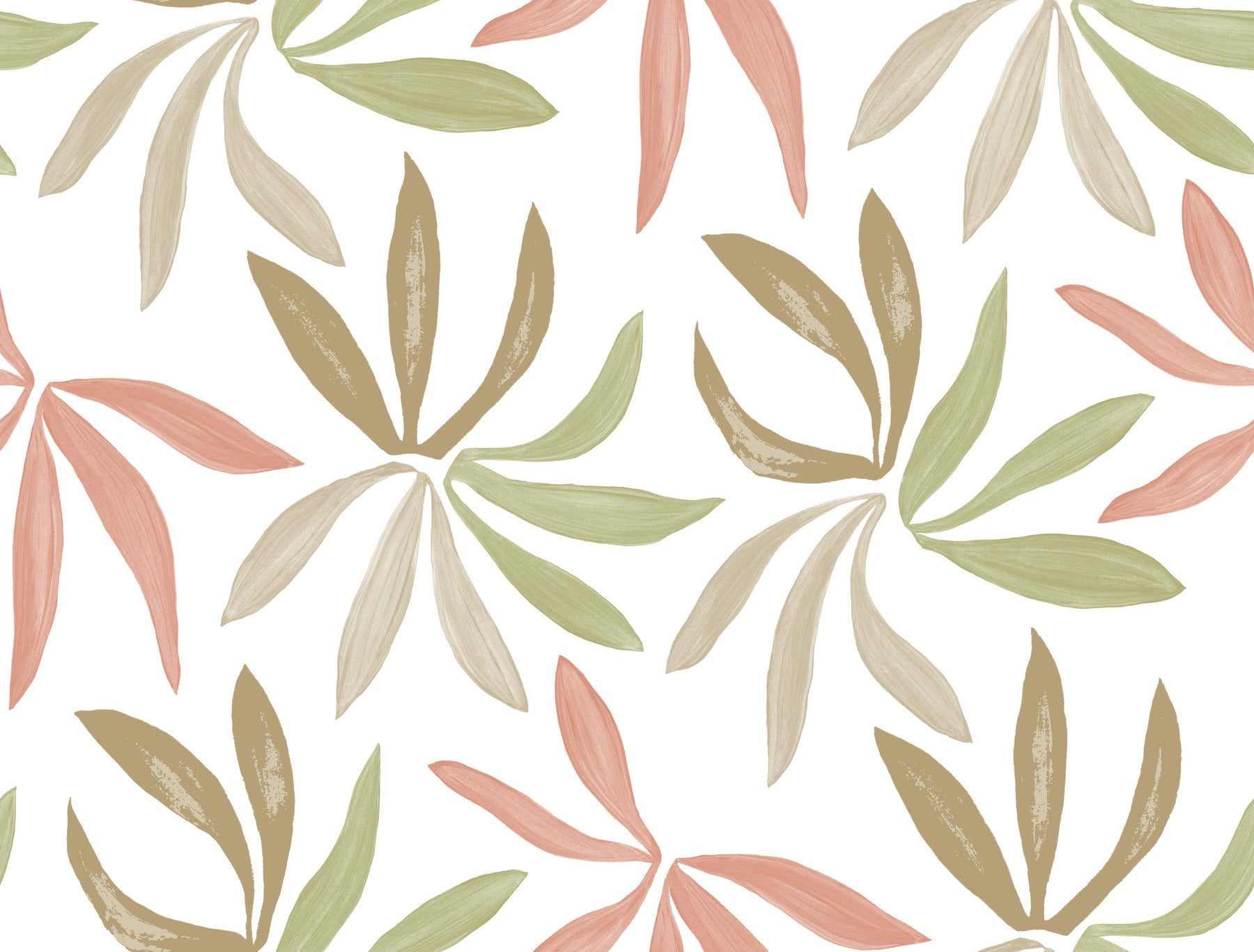 Little Garden Wallpaper Wallpaper York Wallcoverings Roll Leaf & Coral