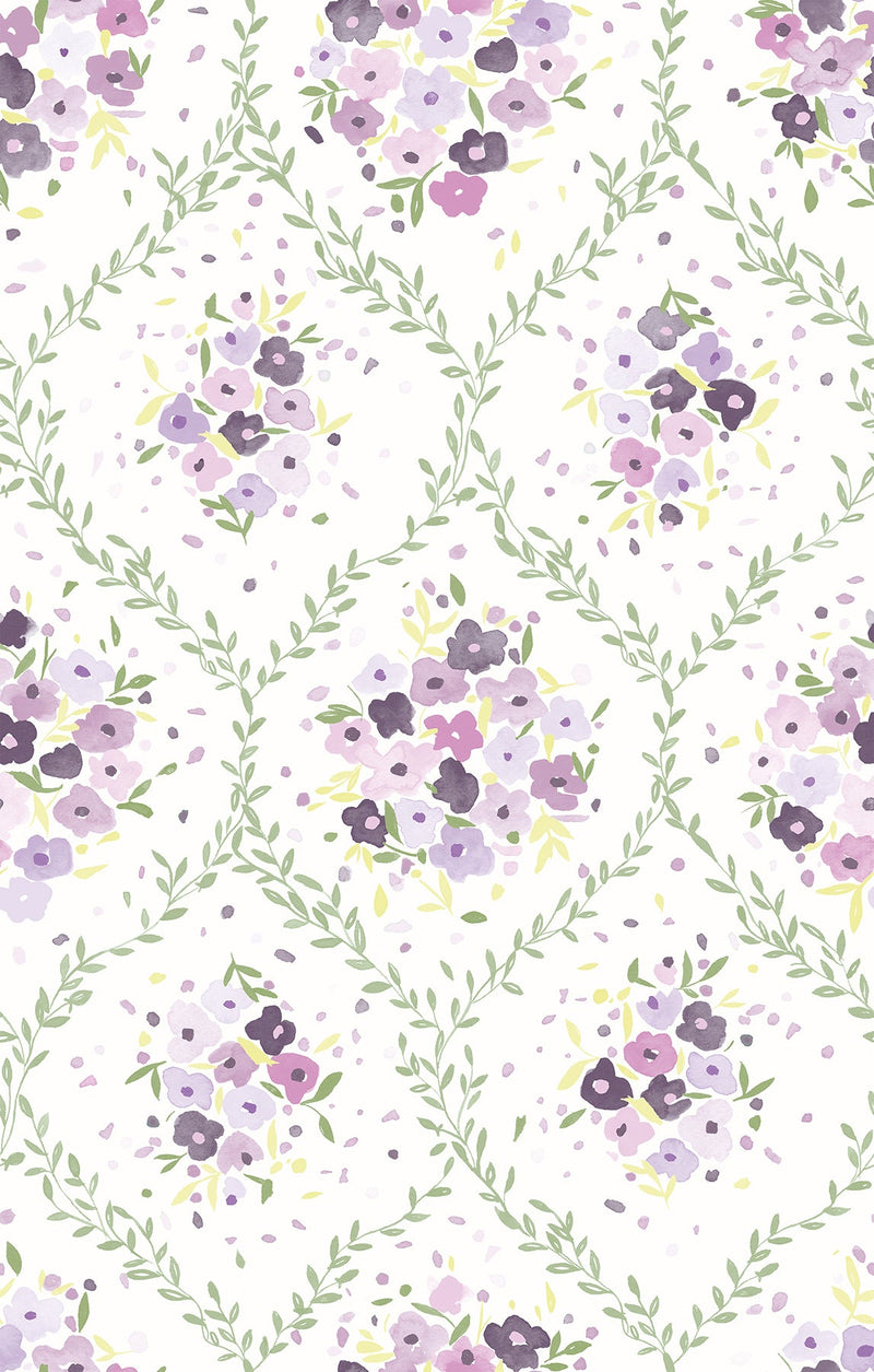 Lavender Trellis Peel and Stick Mural Peel and Stick Mural 750 Home Mural Lavender 
