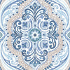 Bohemian Damask Peel and Stick Wallpaper Peel and Stick Wallpaper RoomMates Roll Blue 