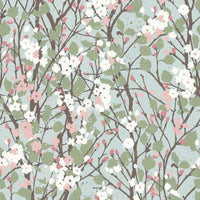 Willow Branch Peel and Stick Wallpaper Peel and Stick Wallpaper RoomMates Roll Blue 
