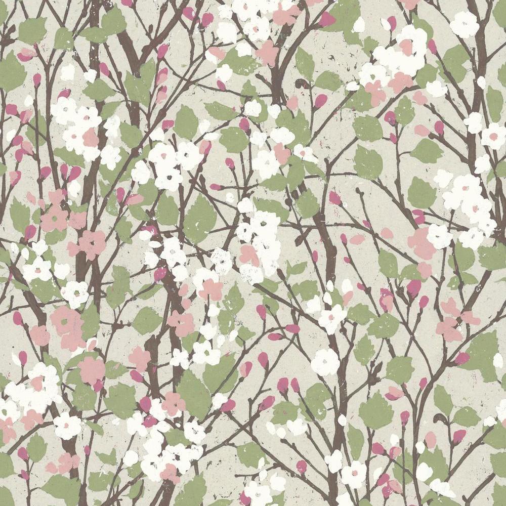 Willow Branch Peel and Stick Wallpaper Peel and Stick Wallpaper RoomMates Sample Beige 