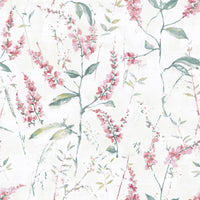 Floral Sprig Peel and Stick Wallpaper Peel and Stick Wallpaper RoomMates Roll Pink 