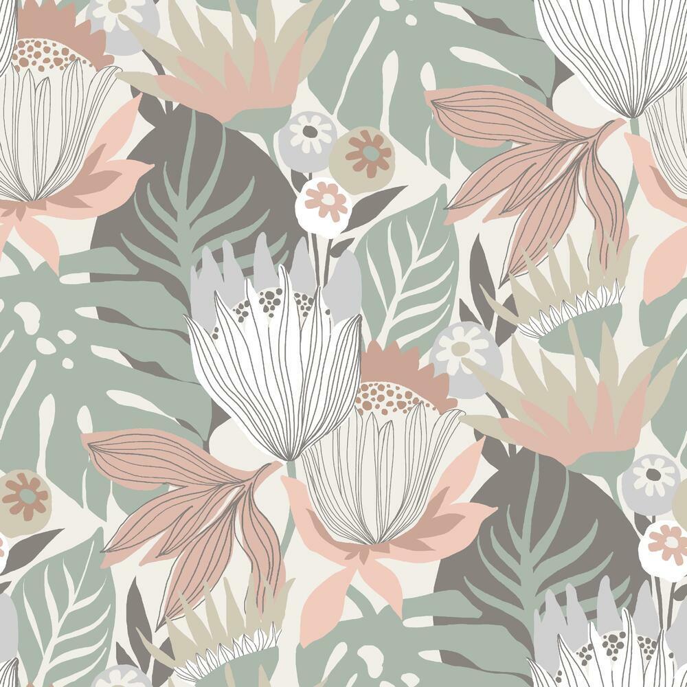 Tropical Leaves Peel and Stick Wallpaper Peel and Stick Wallpaper RoomMates   
