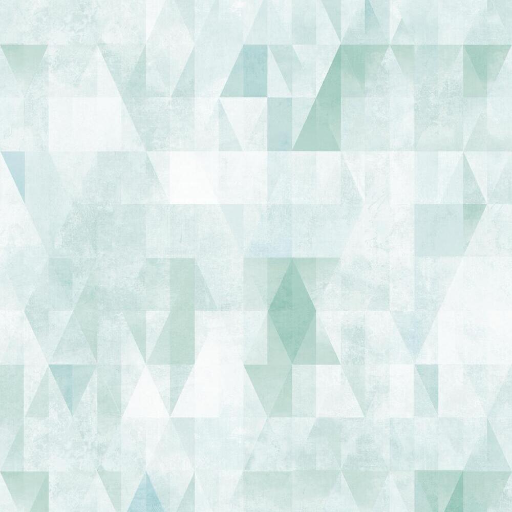 Prismatic Geo Peel and Stick Wallpaper Peel and Stick Wallpaper RoomMates Roll Green 