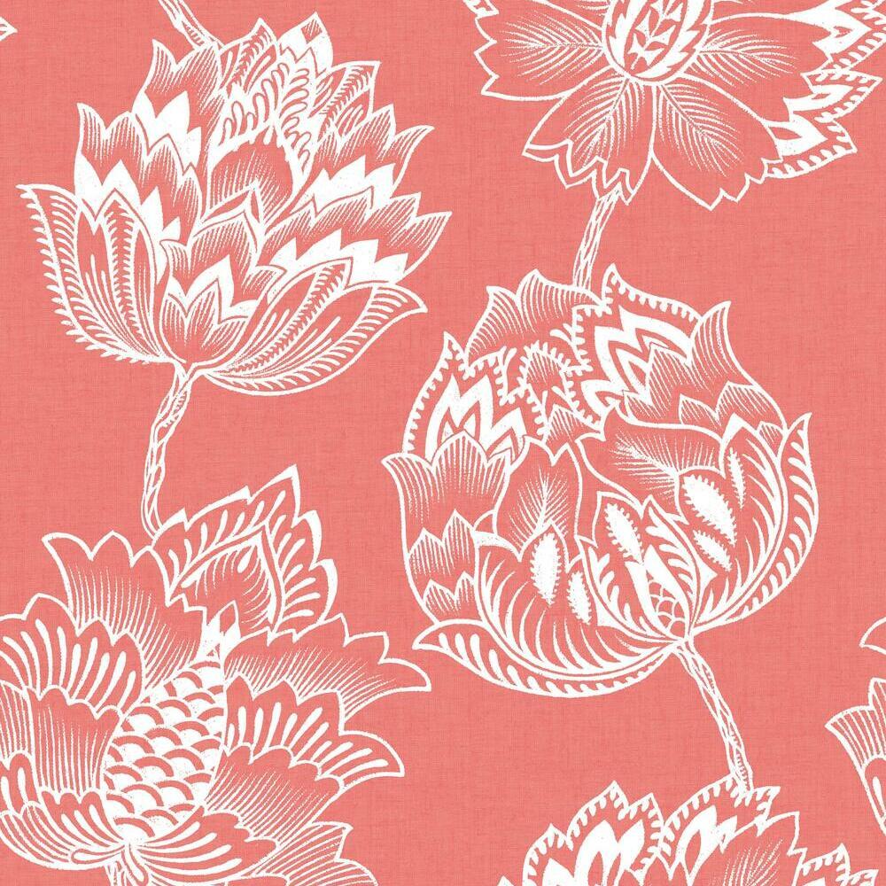 Batik Jacobean Premium Peel + Stick Wallpaper Peel and Stick Wallpaper RoomMates Roll Pink