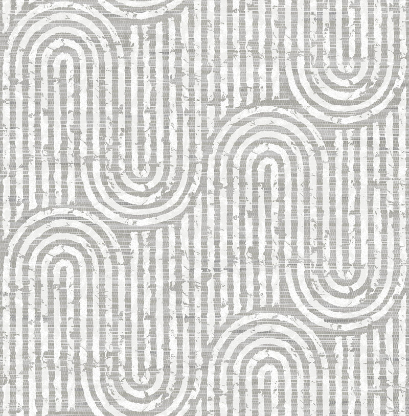 Trippet Grey Zen Waves Wallpaper by Scott Living Wallpaper A-Street Prints Double Roll Grey 