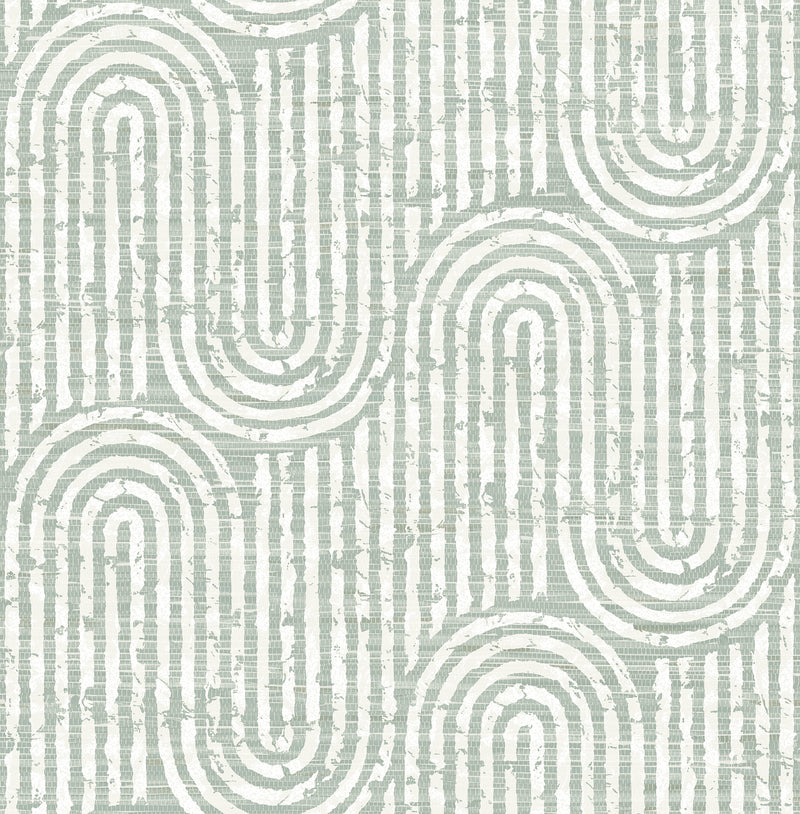 Trippet Grey Zen Waves Wallpaper by Scott Living Wallpaper A-Street Prints Double Roll Sage 