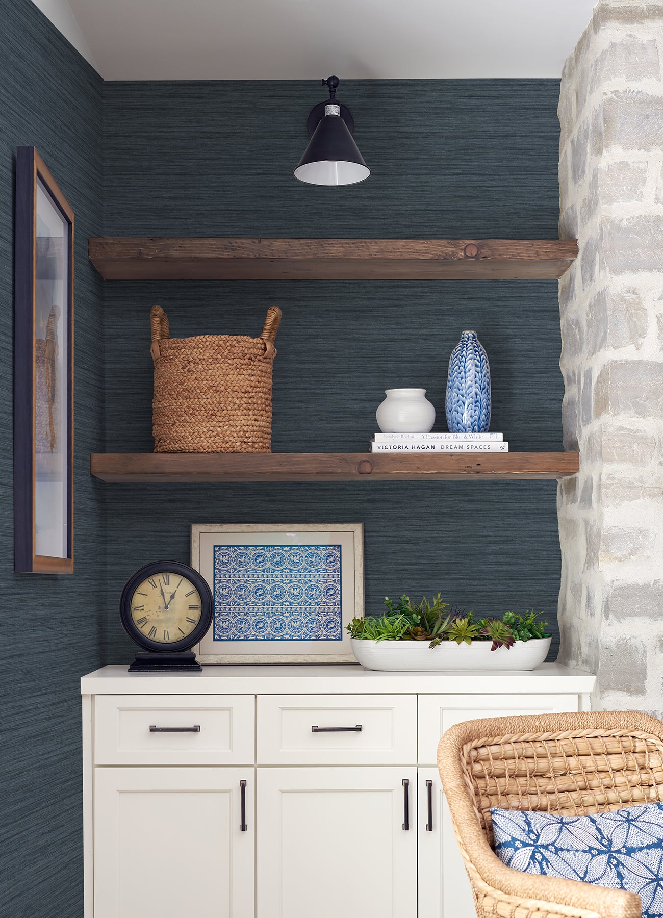 Barnaby Indigo Texture Wallpaper – York Wallcoverings