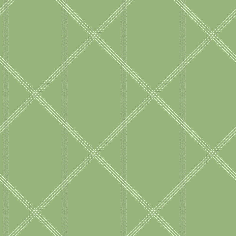 Walcott Light Green Stitched Trellis Wallpaper Wallpaper A-Street Prints Double Roll Light Green 