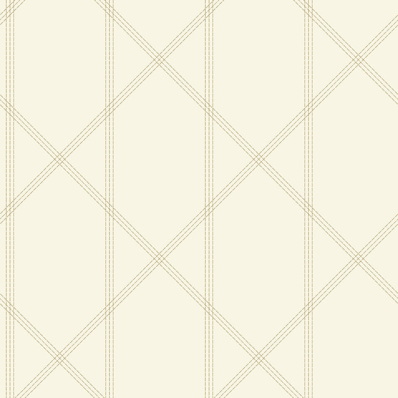 Walcott Light Green Stitched Trellis Wallpaper Wallpaper A-Street Prints Double Roll Cream 