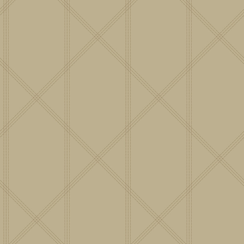 Walcott Light Green Stitched Trellis Wallpaper Wallpaper A-Street Prints Double Roll Taupe 
