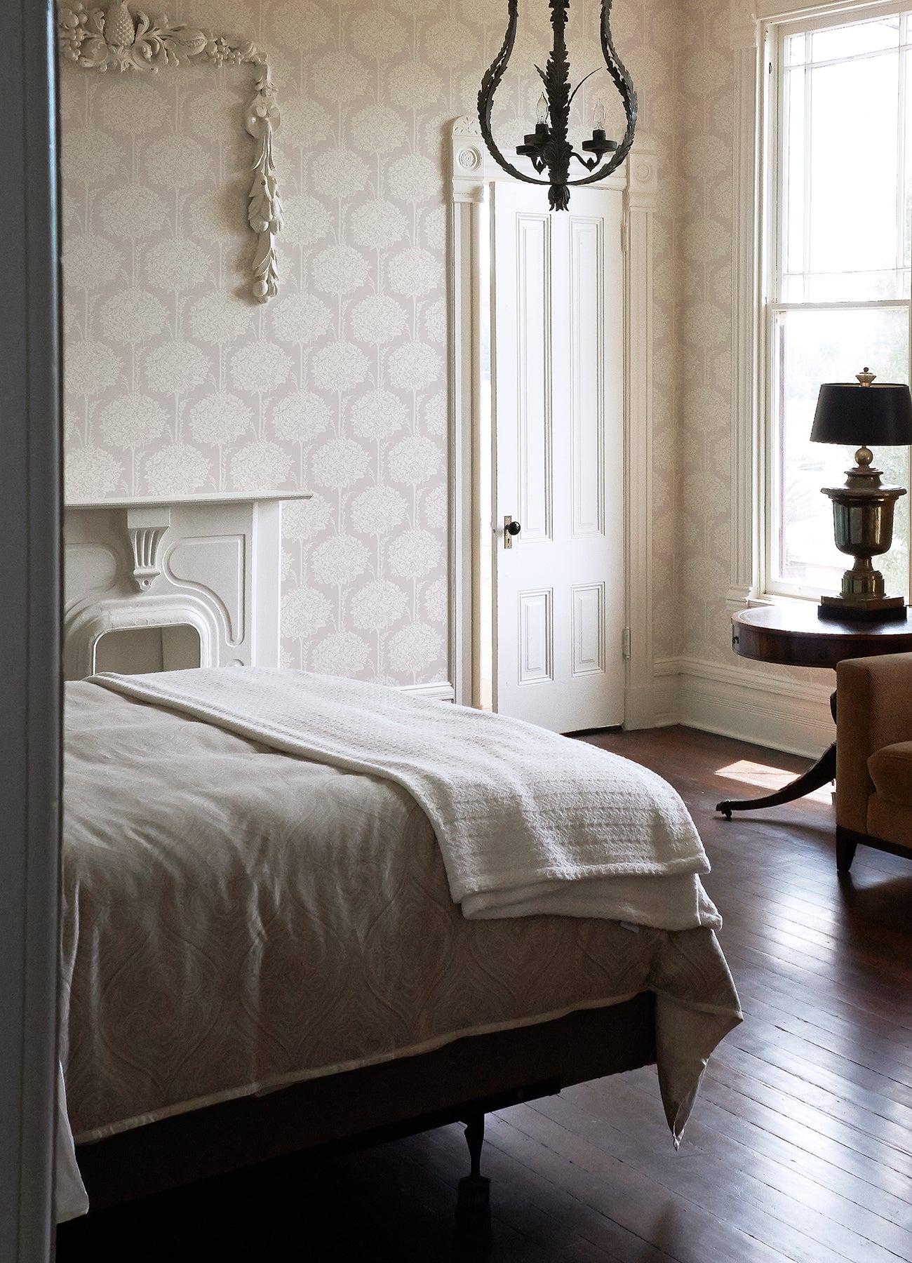 Zaria Light Blue Topiary Wallpaper Wallpaper A-Street Prints   