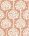 Zaria Light Blue Topiary Wallpaper Wallpaper A-Street Prints Double Roll Apricot 