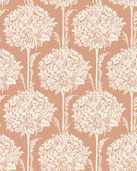 Zaria Light Blue Topiary Wallpaper Wallpaper A-Street Prints Double Roll Apricot 