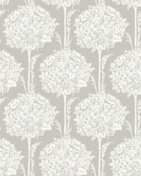 Zaria Light Blue Topiary Wallpaper Wallpaper A-Street Prints Double Roll Grey 