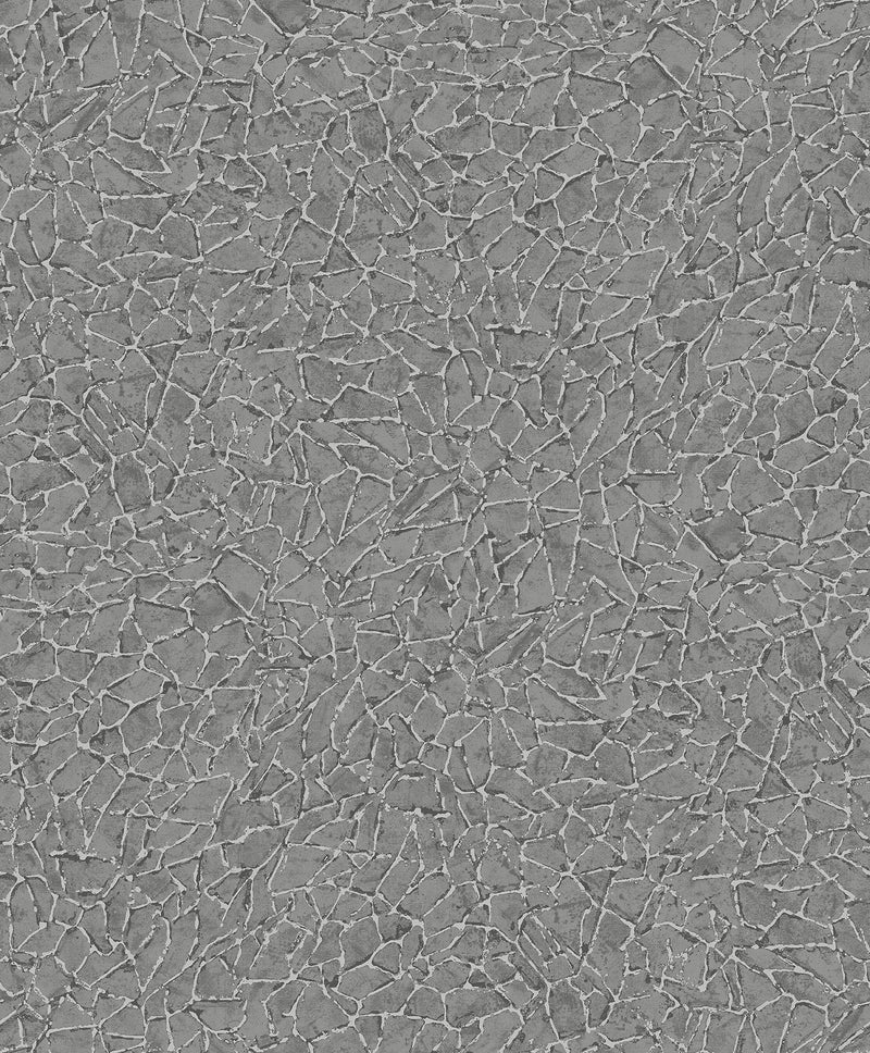 Soma Silver Metallic Crackling Wallpaper Wallpaper A-Street Prints Double Roll Sterling 