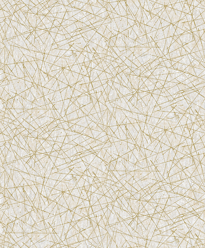 Bulan Champagne Abstract Lines Wallpaper Wallpaper A-Street Prints Double Roll Champagne 