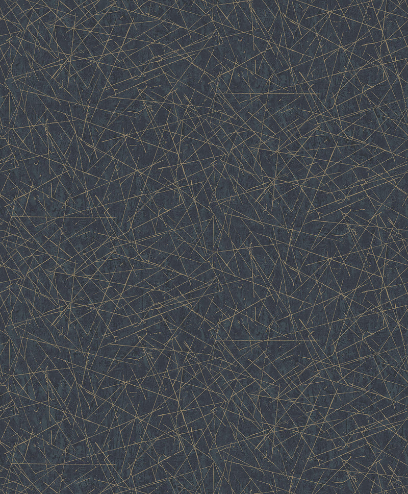 Bulan Champagne Abstract Lines Wallpaper Wallpaper A-Street Prints Double Roll Dark Blue 