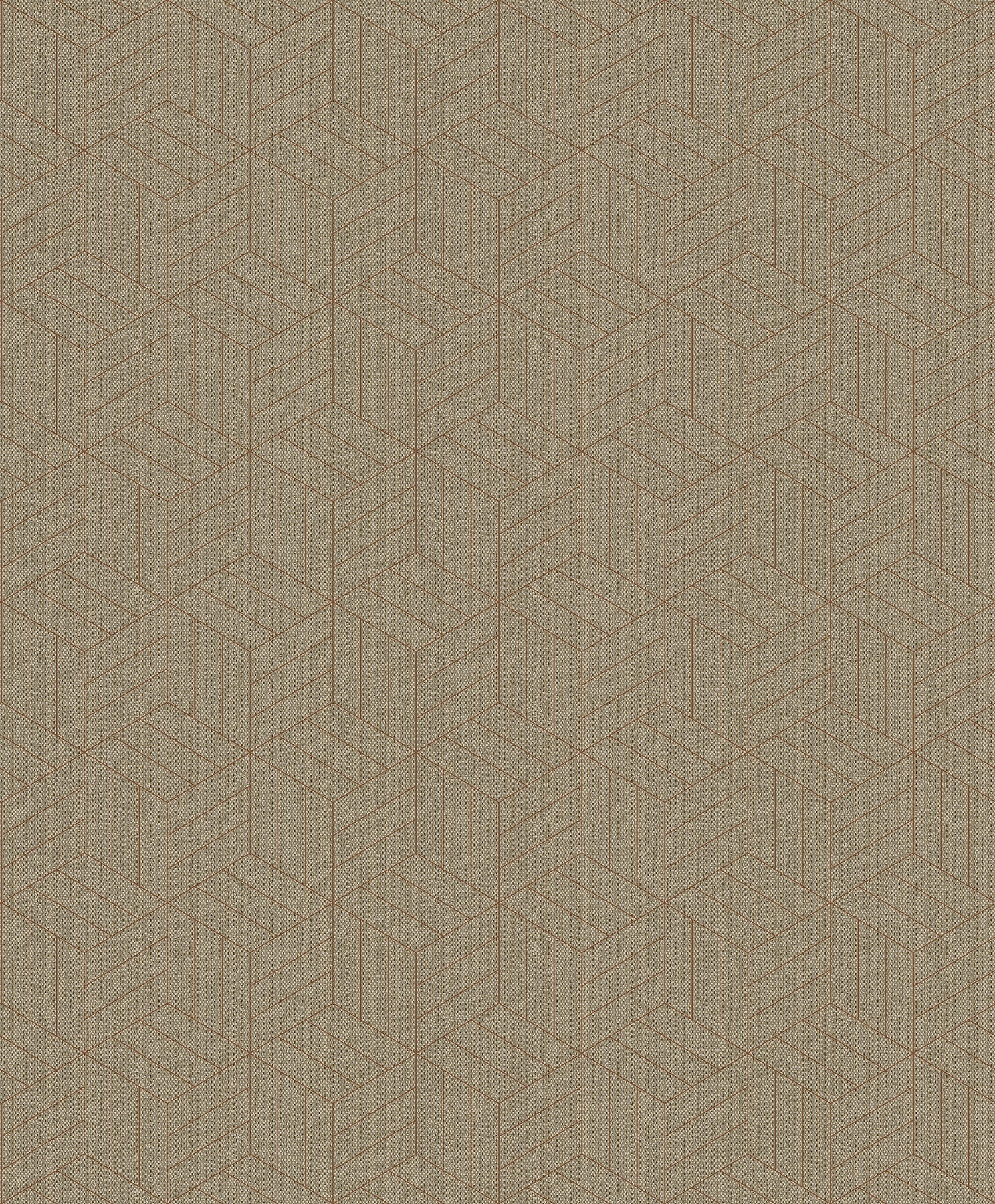 Izarra Copper Geometric Block Wallpaper Wallpaper A-Street Prints Double Roll Copper 
