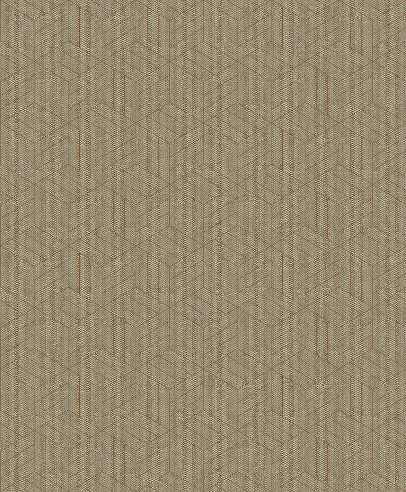 Izarra Copper Geometric Block Wallpaper Wallpaper A-Street Prints Double Roll Copper 