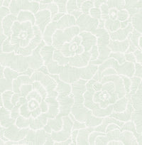 Periwinkle Blue Textured Floral Wallpaper Wallpaper A-Street Prints Double Roll Light Green 
