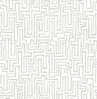 Ramble Blue Geometric Wallpaper Wallpaper A-Street Prints Double Roll Grey 